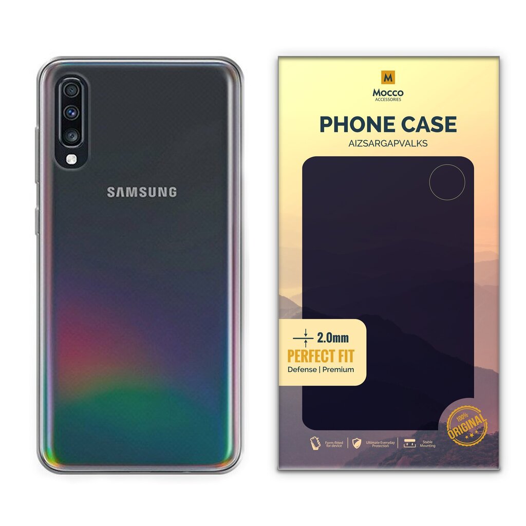 Mocco Original 2mm Nugarėlė telefonui Samsung A705 Galaxy A70, Skaidri (EU Blister) цена и информация | Telefono dėklai | pigu.lt