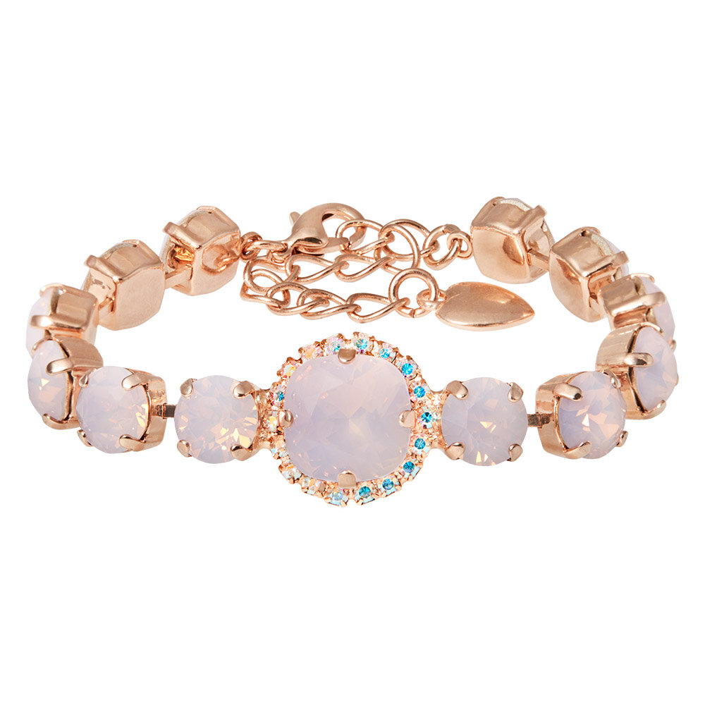 Apyrankė moterims DiamondSky „Glare III (Rose Water Opal)“ su Swarovski kristalais