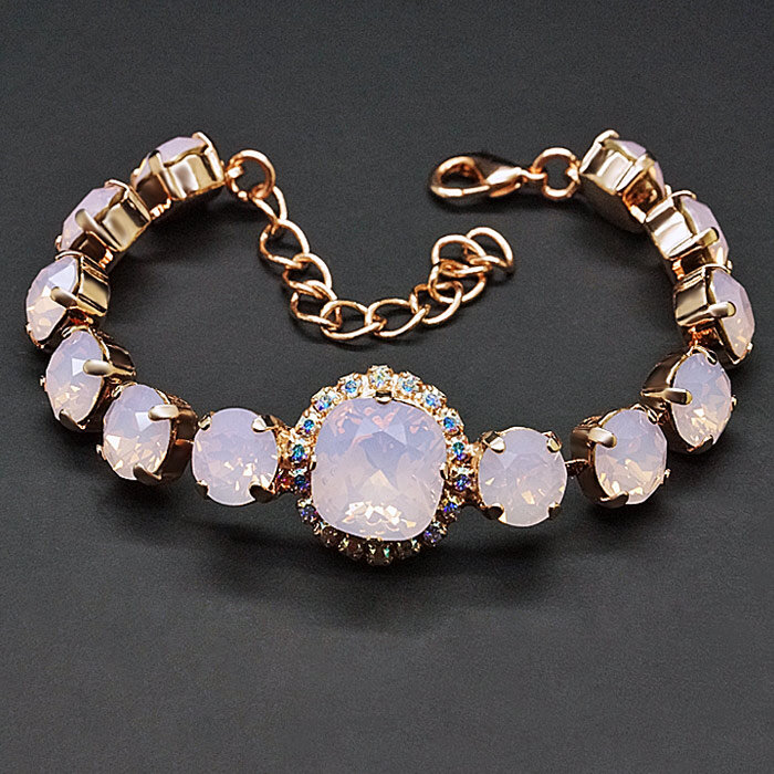 Apyrankė moterims DiamondSky „Glare III (Rose Water Opal)“ su Swarovski kristalais