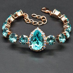 Браслет "Небесная Капля (Light Turquoise)" с кристаллами Swarovski™ цена и информация | Женские браслеты | pigu.lt