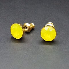 Auskarai moterims DiamondSky „Classic (Yellow Opal)“ su Swarovski kristalais kaina ir informacija | Auskarai | pigu.lt