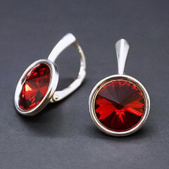 Серебряные серьги "Кларис (Scarlet)" с кристаллами Swarovski™ цена и информация | Серьги | pigu.lt