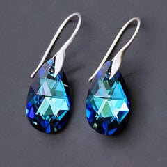 Серебряные серьги "Барокко (Bermuda Blue)" с кристаллами Swarovski™ цена и информация | Серьги | pigu.lt