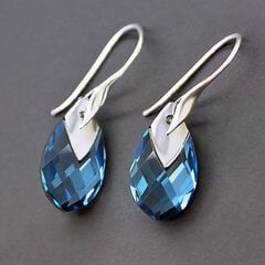 Sidabriniai auskarai moterims DiamondSky „Baroque II (Aquamarine Light Chrome)" su Swarovski kristalais kaina ir informacija | Auskarai | pigu.lt