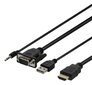 Deltaco VGA-HDMI17, VGA/HDMI/USB-A/Aux 3.5 mm, 2 m цена и информация | Kabeliai ir laidai | pigu.lt