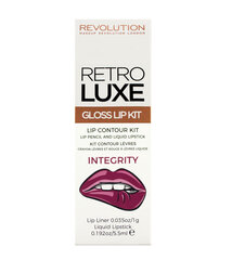 Косметический набор Makeup Revolution London Retro Luxe, Integrity: блеск для губ 5,5 мл + контурный карандаш для губ 1 г цена и информация | Помады, бальзамы, блеск для губ | pigu.lt