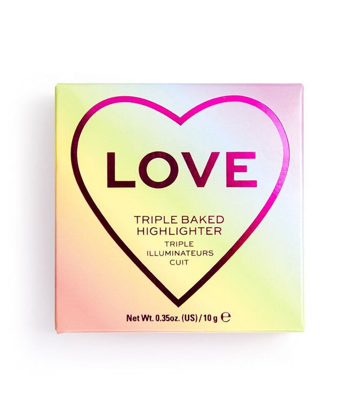 Skaistalų paletė Makeup Revolution London I Heart Revolution Triple Baked Highlighter 10 g, Pride kaina ir informacija | Bronzantai, skaistalai | pigu.lt