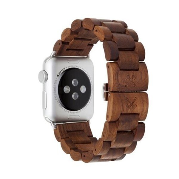 Woodcessories EcoStrap Eco145 Walnut Silver kaina ir informacija | Išmaniųjų laikrodžių ir apyrankių priedai | pigu.lt