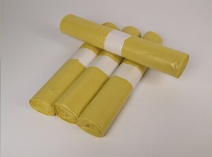 Желтые пакеты 54 х 90 мм «узкие длинные», HDPE 18,25 мкм, 60 л, 40 шт. цена и информация | Мусорные пакеты | pigu.lt