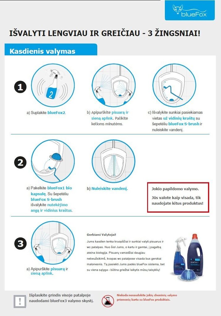 Biologic blueFox3K WC patalpų grindų valymo skystis su mikroorganizmais цена и информация | Mikroorganizmai, bakterijos | pigu.lt