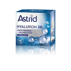 Naktinis veido kremas Astrid Hyaluron 3D, 50ml kaina ir informacija | Veido kremai | pigu.lt