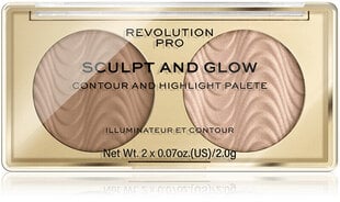 Контурная палетка Makeup Revolution London Sculpt and Glow Desert Sky PRO, 4 г цена и информация | Пудры, базы под макияж | pigu.lt