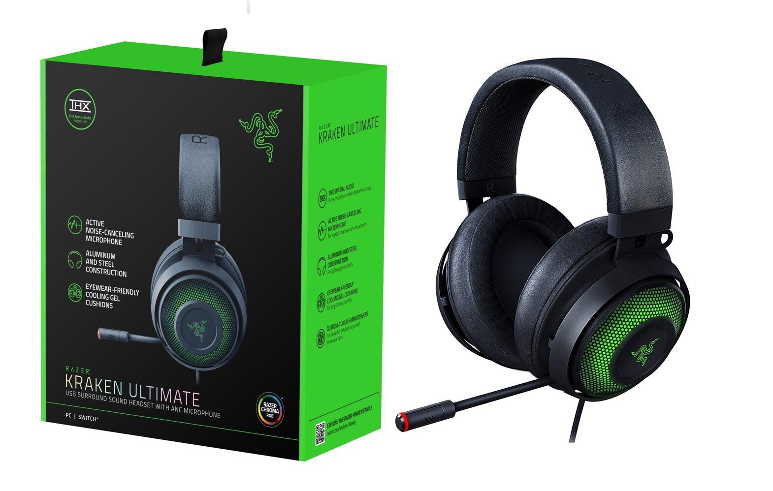 Razer Kraken Ultimate Black kaina ir informacija | Ausinės | pigu.lt