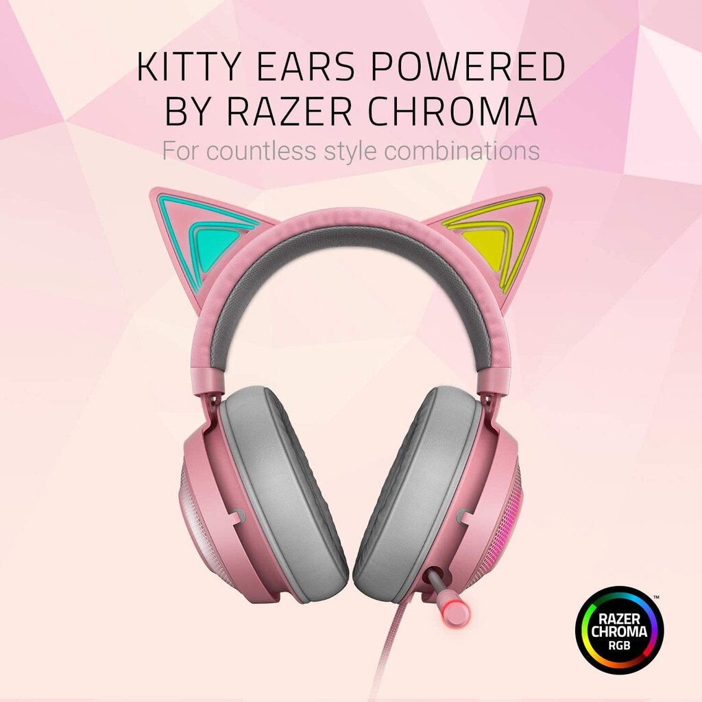 Razer Kraken Kitty Pink RZ04-02980200-R3M1 kaina ir informacija | Ausinės | pigu.lt