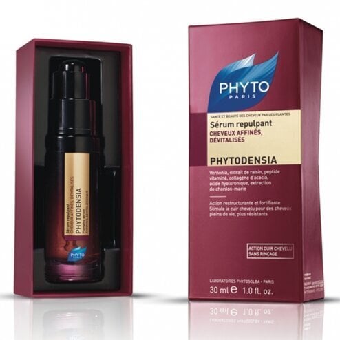 Serumas ploniems plaukams Phyto Phytodensia Plumping Serum 30 ml цена и информация | Priemonės plaukų stiprinimui | pigu.lt