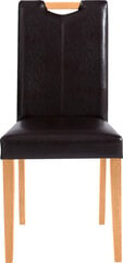 2-jų kėdžių komplektas Notio Living Sawyer, tamsiai rudas kaina ir informacija | Virtuvės ir valgomojo kėdės | pigu.lt
