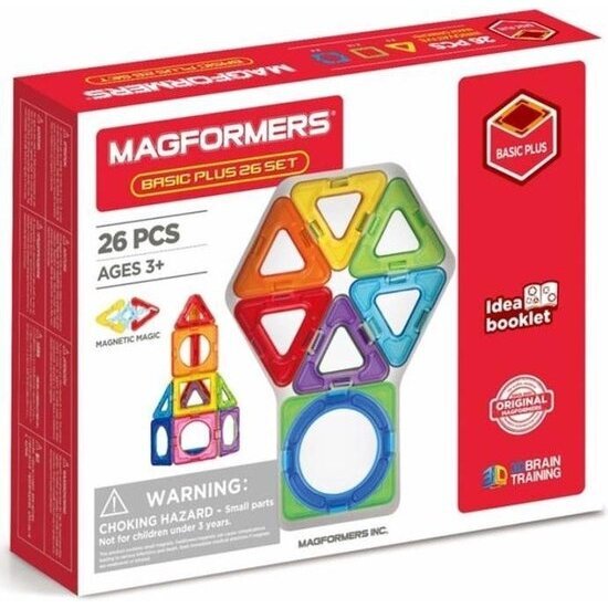 Magnetinis konstruktorius Magformers Basic Plus, 26 d. цена и информация | Konstruktoriai ir kaladėlės | pigu.lt