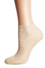 Бежевые кружевные носки для женщин TERESA цена и информация | Женские носки | pigu.lt