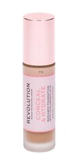 Maskuoklis ir drėkinamasis makiažo pagrindas Makeup Revolution London Conceal & Hydrate Make up 23 ml, F10 kaina ir informacija | Makiažo pagrindai, pudros | pigu.lt