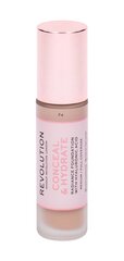 Maskuoklis ir drėkinamasis makiažo pagrindas Makeup Revolution London Conceal & Hydrate Make up 23 ml, F4 цена и информация | Пудры, базы под макияж | pigu.lt