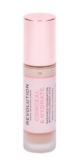 Maskuoklis ir drėkinamasis makiažo pagrindas Makeup Revolution London Conceal & Hydrate Make up 23 ml, F3 цена и информация | Пудры, базы под макияж | pigu.lt