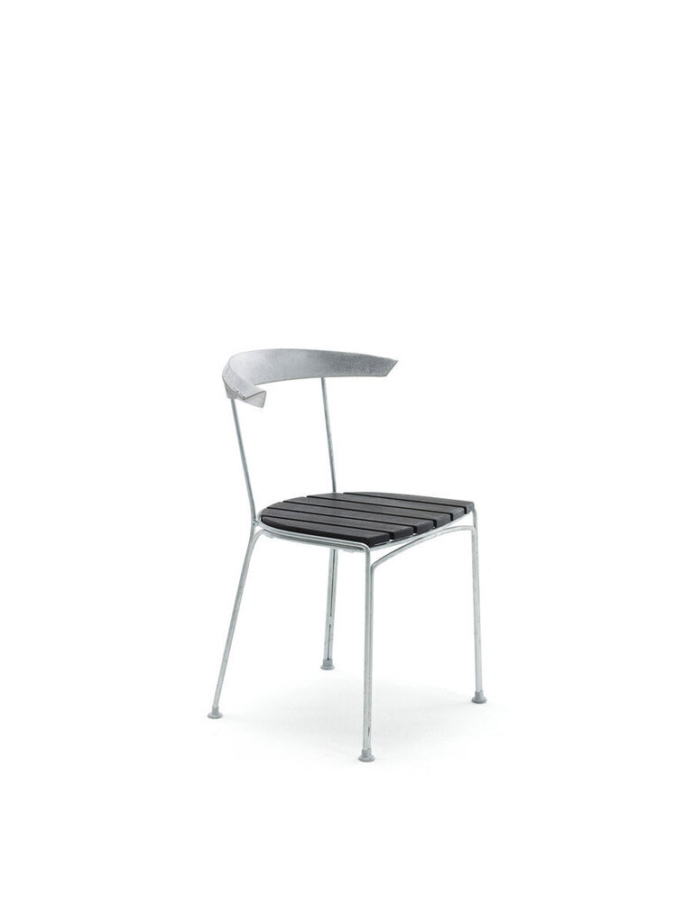 Lauko kėdė juodai lakuotų perdirbto aliuminio ir pušies kaina ir informacija | Lauko kėdės, foteliai, pufai | pigu.lt