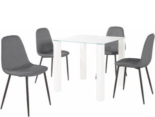 Комплект мебели для столовой Notio Living Dante 80, белый/серый цена и информация | Комплекты мебели для столовой | pigu.lt