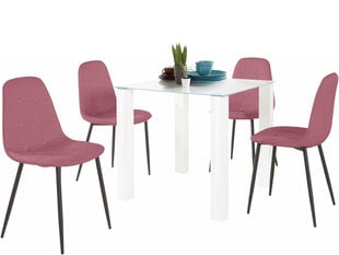 Valgomojo baldų komplektas Notio Living Dante 80, baltas/rožinis kaina ir informacija | Valgomojo komplektai | pigu.lt