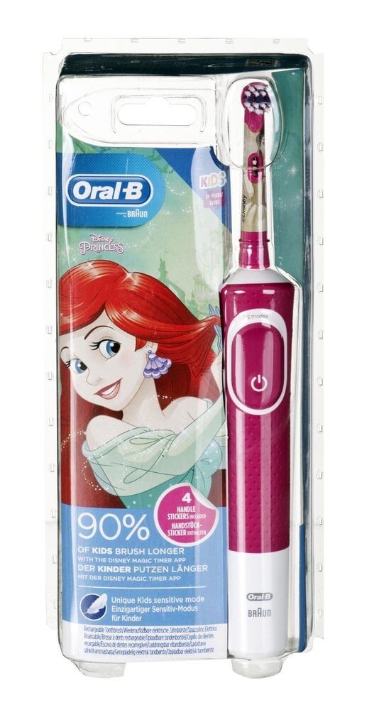 Oral-B Vitality 100 kids Princess цена и информация | Elektriniai dantų šepetėliai | pigu.lt