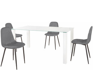 Комплект мебели для столовой Notio Living Dante 160, белый/серый цена и информация | Комплекты мебели для столовой | pigu.lt