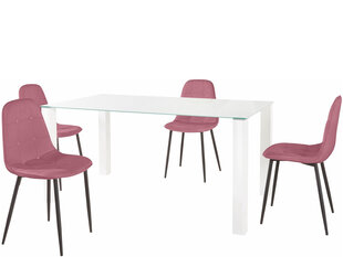 Комплект мебели для столовой Notio Living Dante 160, белый/розовый цена и информация | Комплекты мебели для столовой | pigu.lt