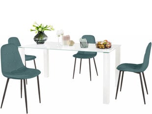 Комплект мебели для столовой Notio Living Dante 160, белый/синий цена и информация | Комплекты мебели для столовой | pigu.lt