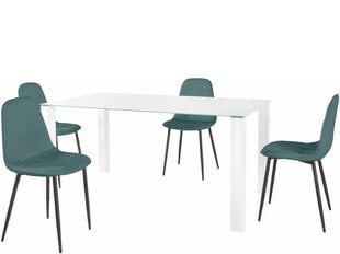 Комплект мебели для столовой Notio Living Dante 160, белый/синий цена и информация | Комплекты мебели для столовой | pigu.lt