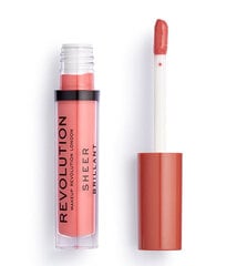 Lūpų blizgis Makeup Revolution London Gloss Sheer 3 ml, 107 RBF kaina ir informacija | Lūpų dažai, blizgiai, balzamai, vazelinai | pigu.lt