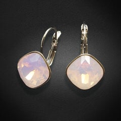 Auskarai moterims DiamondSky Glare IV (Rose Water Opal) su Swarovski kristalais kaina ir informacija | Auskarai | pigu.lt