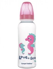 Siauro kaklelio buteliukas Canpol Babies PP Love&Sea, 250 ml, 59/400 kaina ir informacija | Buteliukai kūdikiams ir jų priedai | pigu.lt