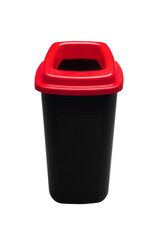 Черный мусорный бак с красной открытой крышкой, 28 л цена и информация | Мусорные баки | pigu.lt