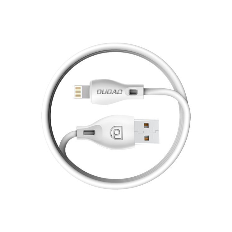 Jungiamasis laidas Dudao USB / Lightning 2.1A kabelis 2m baltas, L4L 2m, baltas kaina ir informacija | Laidai telefonams | pigu.lt