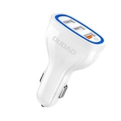 Универсальное автомобильное зарядное устройство Dudao 3x USB Quick Charge 3.0 QC3.0 2.4A 18Вт, белое (R7S) цена и информация | Зарядные устройства для телефонов | pigu.lt