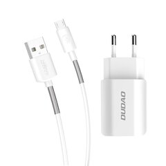 Dudao 2x USB įkroviklis 5V/2.4A + micro USB, A2EU kaina ir informacija | Krovikliai telefonams | pigu.lt