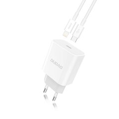 Адаптер для быстрой зарядки Dudao EU USB Type C Power Delivery 18 Вт, белый (A8EU) цена и информация | Зарядные устройства для телефонов | pigu.lt