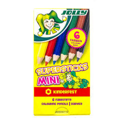 Набор Детских Цветных Карандашей, 6 шт, Jolly Mini цена и информация | Принадлежности для рисования, лепки | pigu.lt