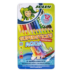Pieštukai Jolly Supersticks Kinderfest Aqua, 12vnt kaina ir informacija | Piešimo, tapybos, lipdymo reikmenys | pigu.lt