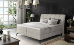 Кровать NORE Aderito, 140x200 см, светло-серый гобелен