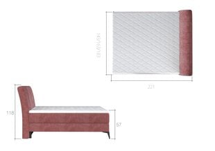 Кровать NORE Aderito, 180x200 см, серого цвета цена и информация | Кровати | pigu.lt