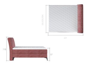 Кровать NORE Aderito, 180x200 см, светло серый гобелен цена и информация | Кровати | pigu.lt