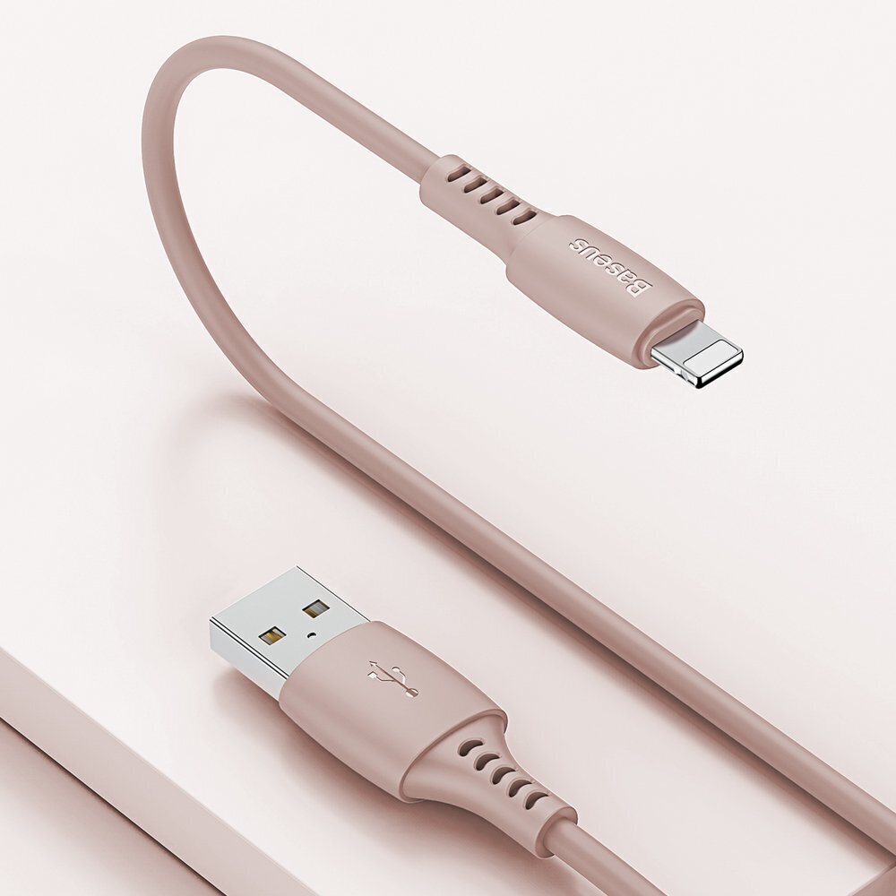 Krovimo/duomenų perdavimo laidas USB - Lightning Baseus Colorful 1.2m, rausvas kaina ir informacija | Laidai telefonams | pigu.lt