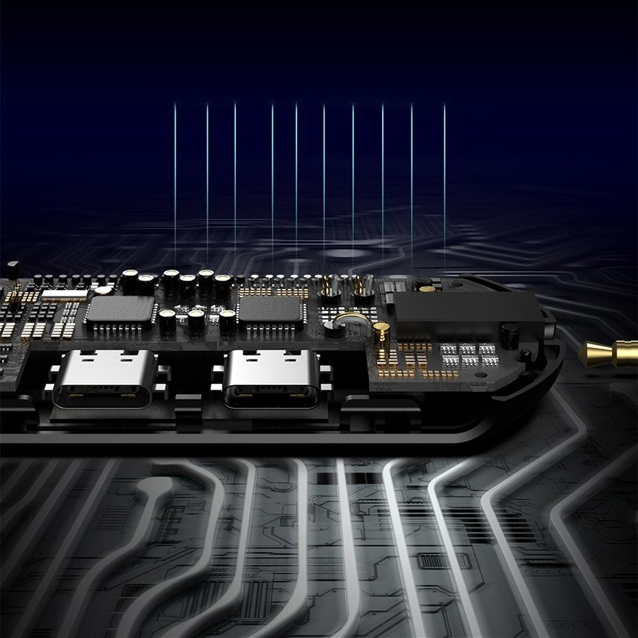 Adapteris Baseus Gamo L47, Lightning - 2x Lightning + mini jack 3.5mm (CALL47-01) kaina ir informacija | Adapteriai, USB šakotuvai | pigu.lt