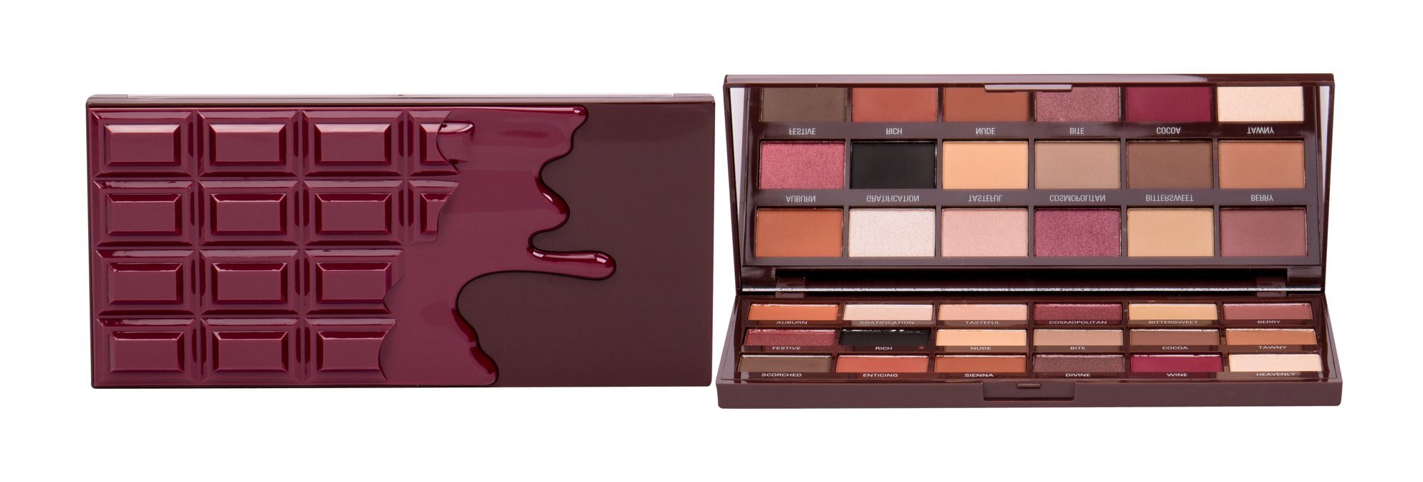 Akių šešėlių paletė Makeup Revolution London I Heart Revolution Chocolate 18 g, Cranberries and Chocolate цена и информация | Akių šešėliai, pieštukai, blakstienų tušai, serumai | pigu.lt