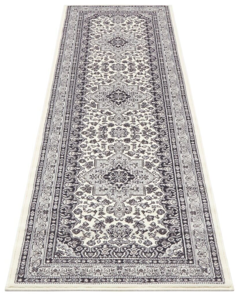 Nouristan Mirkan kiliminis takelis Parun Tabriz 80x250 cm, pilkas kaina ir informacija | Kilimai | pigu.lt